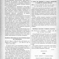 0781 - Page 780 - Partie scientifique. L’actualité scientifique. Les Sociétés Savantes. Paris. Rhumatisme tuberculeux, pyarthroses multiples, (Soc. méd. des hôp. de Paris ; 25-11-1932) / Bacillémies tuberculeuses au cours d’infections aiguës non tuberculeuses, (Soc. méd. des hôp. de Paris ; 25-11-1932) / A propos des gangrènes en plaques superficielles et curables des membres inférieurs, (Soc. méd. des hôp. de Paris ; 25-11-1932) / Diurétiques mercuriels et obstacle prostatique, (Société, méd. des hôp. de Paris; 25-11-1932) / Lille. Société médicale et anatomo-clinique. Séance du mardi 6 décembre 1932