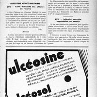 0808 - Page LXI-807 - Correspondance. Assurances sociales. Assurance maternité. Droit aux prestations / Questions médico-militaires. Carte d’identité des officiers de réserve / Infirmité nouvelle. Imputabilité au service