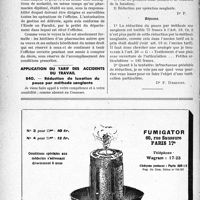 0811 - Page 810-LXIV - Correspondance. Pharmacie. Gérance de l’officine d’un pharmacien décédé / Application du tarif des accidents du travail. Réduction de luxation du pouce par méthode sanglante
