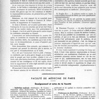 0875 - Page 874 - Partie professionnelle, Hygiène, Assistance, Mutualité, Intérêts corporatifs, Variétés. Comptes rendus, documents, pièces officielles…. Débats parlementaires. Interpellation à la Chambre sur les fraudes du concours de l'internat. Parties essentielles des principaux discours / Faculté de médecine de Paris. Enseignement et actes de la Faculté
