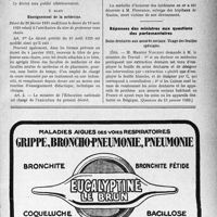 0878 - Page LXIII-877 - A travers l’officiel. Budget / Police sanitaire maritime / Enseignement de la médecine / Légion d’honneur / Médaille d’honneur des épidémies / Réponses des ministres aux questions des parlementaires. Soins dentaires aux assurés sociaux. Usage des feuilles spéciales