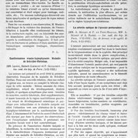 0920 - Page 919 - Partie scientifique. L’actualité scientifique. Les Sociétés Savantes. Paris. Fracture des apophyses transverses des vertèbres lombaires, (Société de chirurgie ; 30-11-1932) / Xanthomatose cranio-hypophysaire. Maladie de Schuller-Christian, (Soc. méd. des hôp, de Paris ; 2. -12-1932) / La névrite optique de l’arsenic pentavalent, (Soc. méd. des hôp. de Paris, 9-12-1932 ; Soc. de dermat. et de syphil. de Paris, 8-12-1932)