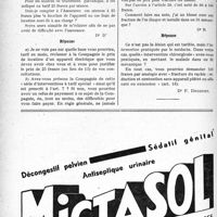0953 - Page 952-LXII - Correspondance. Application du tarif des accidents du travail. Location d’un appareil électrique par un médecin ; Avis à donner en cas de série d’interventions / Fracture du bassin