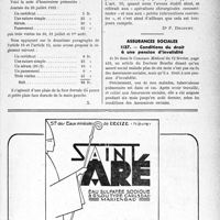 0954 - Page LXIII-953 - Correspondance. Application du tarif des accidents du travail. La minoration de 50 % pour les opérations concomitantes / Assurances sociales. Conditions du droit à une pension d’invalidité