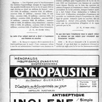 0967 - Page 966-VIII - A travers l’officiel. Réponses des ministres aux questions des parlementaires. Dépenses pour l’appareillage des bénéficiaires de l'art. 64 de la loi du 31 mars 1919 / La mère d’un enfant mort-né a droit à l’assistance aux femmes en couches / Ce que doit faire l’employeur dont le salarié refuse la retenue sur son salaire pour versement aux Assurances sociales