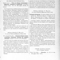 0988 - Page 987 - Partie scientifique. L'actualité scientifique. Les Livres. Précis de Clinique séméiologique ; diagnostics, pronostics et traitements, par Gaston Lyon, Masson et Cie, éditeurs, Paris / Esquisses cliniques de physicothérapie. Traitement rationnel des maladies chroniques, par Dr A. Joseph Rivière, Éditions médicales N. Maloine, Paris, 1932 / Technique chirurgicale, publiée sous la direction du Professeur Marion, Éditions médicales N. Maloine, Paris, 1932