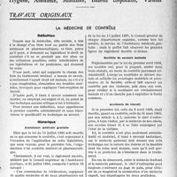 0990 - Page 989 - Partie professionnelle, Hygiène, Assistance, Mutualité, Intérêts corporatifs, Variétés. Travaux originaux. La médecine de contrôle
