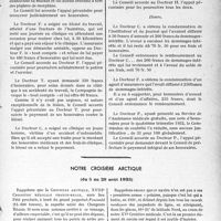 1008 - Page 1007 - Partie professionnelle, Hygiène, Assistance, Mutualité, Intérêts corporatifs, Variétés. Travaux originaux. Ligue médicale de défense individuelle, (Sou médical). Extrait analytique des procès-verbaux du Conseil d'Administration / Notre croisière arctique, (du 5 au 29 août 1933)