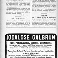1011 - Page 1010-XXXVI - Correspondance. Application du tarif des accidents du travail. L’indemnité horo-kilométrique de 5 francs / Radiothérapie / Fiscalité. Patente en cas de changement d’appartement. Patente sur un garage
