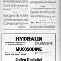 1012 - Page XXXVII-1011 - Correspondance. Fiscalité. Patente en cas de changement d’appartement. Patente sur un garage / Délai de vérification des déclarations de revenus / Déductions et amortissements