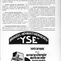 1024 - Page IX-1023 - Dernières nouvelles. Société des chirurgiens de Paris / Conférences de l’Hôtel Chambon / Clinique nationale des Quinze-Vingts / Prix de la Société médicale d’Evian / Association générale des médecins de France / « The Lady Tata Memorial Trust »
