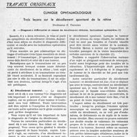1032 - Page 1031 - Partie scientifique. Travaux originaux. Clinique ophtalmologique. Trois leçons sur le décollement spontané de la rétine, Professeur F. Terrien. Diagnostic différentiel et causal du décollement rétinien. Indications opératoires