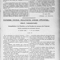 1066 - Page 1065 - Partie professionnelle, Hygiène, Assistance, Mutualité, Intérêts corporatifs, Variétés. Comptes rendus, documents, pièces officielles…. Débats parlementaires. Interpellation à la Chambre sur les fraudes du concours de l’internat. Parties essentielles des principaux discours, 17 février 1933. — J. O. du 18 février, (suite)