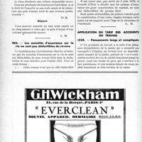 1083 - Page 1082-LXIV - Correspondance. Fiscalité. Déduction de versements rétroactifs pour une retraite / Amortissement du prix d’achat d’une automobile / Les annuités d’assurance sur la vie ne sont pas déductibles du revenu / Application du tarif des accidents du travail. Pansements longs et compliqués