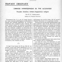 1103 - Page 1102 - Partie scientifique. Travaux originaux. Cirrhose hypertrophique de type alcoolique. Poussée évolutive initiale d’apparence maligne, par M. F. Trémolières