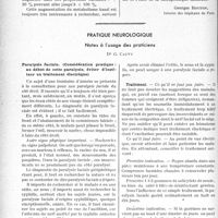 1109 - Page 1108 - Partie scientifique. Travaux originaux. Médecine pratique. Le Métabolisme basal [Georges Boudin] / Pratique neurologique. Notes à l'usage des praticiens, Dr G. Cauvy. Paralysie faciale. (Considération pratique : au début de cette paralysie, éviter d’instituer un traitement électrique)