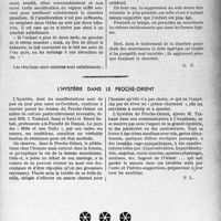 1118 - Page 1117 - Partie scientifique. Travaux originaux. La clinique infantile au gout du jour. Toute diarrhée verte du nouveau-né au sein n’est pas infectieuse. Il s’agit souvent d'une diarrhée poste-prandiale, de nature bénigne, dont le pronostic est constamment favorable, d’après le Professeur Marfan. Le traitement sera guidé par quelques considérations étiologiques / L’hystérie dans le Proche-Orient