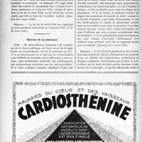 1169 - Page 1168-X - A travers l’officiel. Réponses des ministres aux questions des parlementaires. Point de départ du droit à la majoration des rentes pour accidents du travail / Exercice de la pharmacie