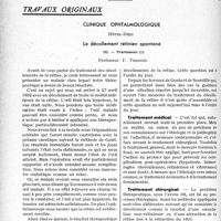 1177 - Page 1176 - Partie scientifique. Travaux originaux. Clinique ophtalmologique, Hôtel-Dieu. Le décollement rétinien spontané, Professeur F. Terrien