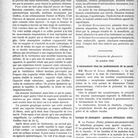 1199 - Page 1198 - Partie scientifique. L’actualité scientifique. Les Sociétés Savantes. Paris. Le traitement de l’asthme et des dyspnées asthmatiformes, (Société de physiothérapie ; 9-12-1932) / Société odontologique de France, Séance du 22 novembre 1932 / Société française de phoniatrie, 18 octobre 1932. L’enrouement chez les professionnels de la parole / Lexique de phoniatrie : quelques définitions utiles / Amygdalectomie et chant