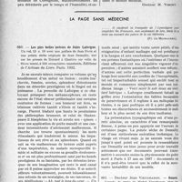 1211 - Page 1210 - Partie professionnelle, Hygiène, Assistance, Mutualité, Intérêts corporatifs, Variétés. Travaux originaux. Actualité. L’exposition des Chefs d’œuvres des Musées de provinces à Carnavalet [Docteur M. Vimont] / La page sans médecine
