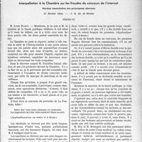 1214 - Page 1213 - Partie professionnelle, Hygiène, Assistance, Mutualité, Intérêts corporatifs, Variétés. Comptes rendus, documents, pièces officielles…. Débats parlementaires. Interpellation à la Chambre sur les fraudes du concours de l’internat. Parties essentielles des principaux discours, 17 février 1933. — J. 0 du 18 février, (Suite)