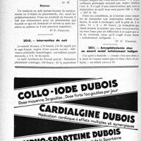 1219 - Page 1218-LVI - Correspondance. Application du tarif des accidents du travail. Ce n’est pas l’anesthésie qui est payée, mais le médecin anesthésiste / Fournitures pharmaceutiques quelconques / Intervention de nuit / Amygdalectomie chez un assuré social notoirement indigent
