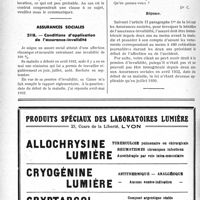 1227 - Page 1226-LXIV - Correspondance. Baux et Location. Apposition d’une plaque en cas de changement de domicile / Assurances sociales. Conditions d’application de l’assurance-invalidité