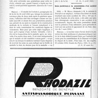 1239 - Page 1238-XII - A travers l’officiel. Réponses des ministres aux questions des parlementaires. Durée des prestations de l’assurance-maladie / Soins postérieurs à la consolidation d’un accidenté du travail