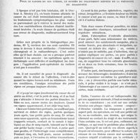 1249 - Page 1248 - Partie scientifique. Travaux originaux. Au chevet des patients. Pour le cancer du col utérin, le succès du traitement dépend de la précocité du diagnostic. Quant au traitement du cancer du col, la curiethérapie semble la plus efficace
