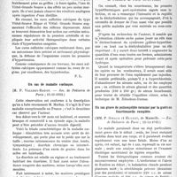 1255 - Page 1254 - Partie scientifique. L'actualité scientifique. Les Sociétés Savantes. Paris. Action régulatrice des eaux sulfatées calciques sur la pression artérielle, (Académie de Médecine ; note présentée par M. A. Desgrez ; 17 janvier 1933) / Un cas de maladie coeliaque, (Soc. de Pédiatrie de Paris ; 15-11-1932) / De l’importance des modifications hémo-chimiques au cours des syndromes hyperthermiques après opération ou choc chez le nourrisson, (Soc. de Pédiatrie de Paris 15-11-1932) / Un cas grave de poliomyélite terminé par la guérison fonctionnelle complète, (Soc. de Pédiatrie de Paris ; 15-11-1932)