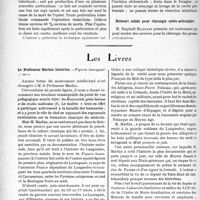 1257 - Page 1256 - Partie scientifique. L'actualité scientifique. Les Sociétés Savantes. Paris. Société des chirurgiens de Paris, Séance du 6 janvier 1933. Perforation intestinale typhique opérée et guérie / Bistouri solide pour chirurgie ostéo-articulaire / Les Livres. Le Professeur Marfan historien : « Figures lauraguaises »