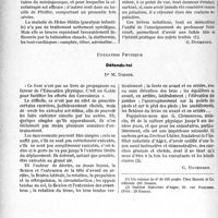 1263 - Page 1260 - Partie professionnelle, Hygiène, Assistance, Mutualité, Intérêts corporatifs, Variétés. Travaux originaux. Chronique. Quelques Livres, Clinique médicale des Enfants. Maladies infectieuses, (2e série), Prof. P. Nobécourt [G. Duchesne] / Éducation Physique. Défends-toi, Dr M. Didier [G. Duchesne]