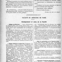 1279 - Page 1274 - Partie professionnelle, Hygiène, Assistance, Mutualité, Intérêts corporatifs, Variétés. Comptes rendus, documents, pièces officielles... Débats parlementaires. Interpellation à la Chambre sur les fraudes du Concours de l’Internat. Parties essentielles des principaux discours, 17 février 1933. —J. O. du 18 février, (Suite et fin) / Faculté de médecine de Paris. Enseignement et actes de la Faculté