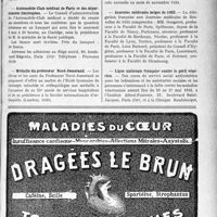 1298 - Page VII-1293 - Dernières nouvelles. Conférence du Dr M. Dérot / Automobile-Club médical de Paris et des départements limitrophes / Médaille du professeur Nové-Josserand / Réunions médicales de Nancy / Journaux médicales belges de 1933 / Ligue nationale française contre le péril vénérien
