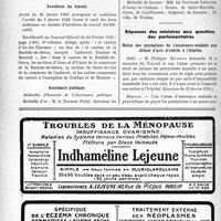 1303 - Page 1298-XII - A travers l’officiel. Diplôme d’herboriste / Accidents du travail / Assistance publique / Réponses des ministres aux questions des parlementaires. Refus des prestations de l’assurance-maladie pour défaut d’avis d’entrée à l’hôpital