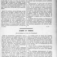 1326 - Page 1311 - Partie scientifique. Travaux originaux. La clinique au gout du jour. « L’avenir est aux maigres ». A partir de quel degré d’embonpoint faut-il lutter contre l'obésité, d’après le Docteur Ch. Mayer. Le bon remède / Diabète et arsenic, par le Docteur G. Cany