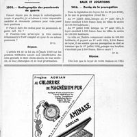 1392 - Page LXI-1351 - Correspondance. Questions médico-militaires. Calcul de la pension d’invalidité / Radiographie des pensionnés de guerre / Baux et locations. Durée de la prorogation