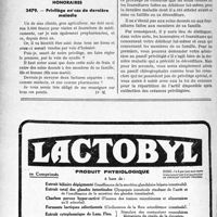 1393 - Page 1352-LXII - Correspondance. Baux et locations. Durée de la prorogation / Honoraires. Privilège en cas de dernière maladie
