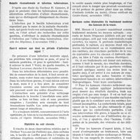 1422 - Page 1381 - Partie scientifique. L'actualité scientifique. La Presse. Maladie rhumatismale et infection tuberculeuse [(Gazette des Hôpitaux, 2 novembre 1932)] / Faut-il enlever une dent en période d’infection aiguë ? [(L’Algérie Médicale, novembre 1932)] / Diphtérie du cuir chevelu [(Revue médicale du Centre-Ouest, novembre 1932)] / Quelques suites déplorables du traitement moderne des tumeurs de la vessie [(Liège Médical, 27 novembre 1932)]