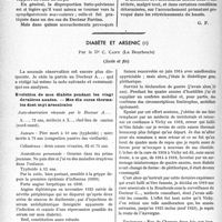 1481 - Page 1438 - Partie scientifique. Travaux originaux. La clinique obstétricale au gout du jour. Comment se termine la grossesse dans les bassins rétrécis, d'après les travaux du Professeur Andérodias et ceux du Docteur Ravina. Les bassins rétrécis-limites, à qui pourrait suffire un accouchement prématuré provoqué / Diabète et arsenic, par le Dr C. Cany, (Suite et fin)