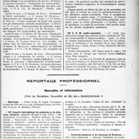 1512 - Page 1469 - Partie professionnelle, Hygiène, Assistance, Mutualité, Intérêts corporatifs, Variétés. Hôpitaux de l'assistance publique de Paris. Enseignement, concours, avis divers / Reportage professionnel. Nouvelles et informations. Nécrologie [Docteur Canazzi, Docteur Toutain] / VIIe Congrès international de médecine et de pharmacie militaires / Société de médecine et de chirurgie de Bordeaux