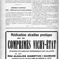 1525 - Page 1482-LXXIV - Correspondance. Questions médico-militaires. Allocations supplémentaires pouvant être accordées aux pensionnés à 100 % / Hospices et hôpitaux. Différences entre hospice et hôpital