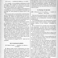 1561 - Page 1518 - Partie scientifique. L'actualité scientifique. Les Sociétés Savantes. Paris. Rapport sur le « Cristalla », (Académie de médecine ; 4-4-1933) / Sur le traitement du diabète, (Académie de médecine ;4-4-1933) / Le dépistage du kala-azar, (Académie de médecine ; 28-2-1933) / A propos de la propagande scolaire en faveur du vin, (Académie de médecine; 7-3-1933)