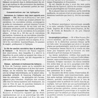 1568 - Page 1525 - Partie scientifique. L'actualité scientifique. Les Congrès. XIIe Réunion neurologique internationale annuelle. Les épilepsies. Discussion des rapports sur les épilepsies / Communications sur les épilepsies Convulsions de l’enfance dans leurs rapports avec l’épilepsie. —MM. Heuyer et Dublineau / Le rôle des spasmes vasculaires dans la pathogénie de l’épilepsie. — M. Etienne / Clinique, pathologie et traitement des épilepsies. —M. Dide / L’épreuve de l’hyperpnée dans l’épilepsie. — MM. Baudouin et Schaeffer / Les paraplégies pottiques. — M. et Mme Sorrel-De Jerine / Classification anatomique des tumeurs de la moelle et de ses enveloppes. — M. Cornil