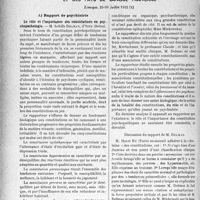 1637 - Page 1594 - Partie scientifique. L’actualité scientifique. Les Congrès. XXXVIe Congrès des médecins aliénistes et neurologistes de France et des pays de langue française. Rapport de psychiatrie. Le rôle et l’importance des constitutions en psychopathologie. — M. Achille Delmas