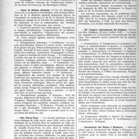 1657 - Page 1614 - Partie professionnelle, Hygiène, Assistance, Mutualité, Intérêts corporatifs, Variétés. Reportage professionnel. Nouvelles et Informations. Nécrologie [Docteur Poirier, Docteur Rousseaux] / Ligue de défense aérienne / Prix Feron-Vrau / Congrès international des hôpitaux / Sanatorium des Neiges à Briançon