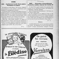1666 - Page LXIII-1623 - Correspondance. Divers. Accident du travail. Demi-salaire. Prestations en nature / Honoraires d’accouchement d’assurées sociales relevant de l’article 59