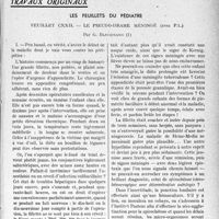 1684 - Page 1641 - Partie scientifique. Travaux originaux. Les feuillets du pédiatre. Feuillet CXXII. — Le pseudo-drame méningé, par G. Blechmann