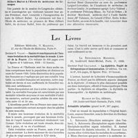 1702 - Page 1659 - Partie scientifique. L’actualité scientifique. Les Congrès. XXXVIe congrès des médecins aliénistes et neurologistes de France et des pays de langue française. Communications d’assistance et médecine légale. Le rôle du Dispensaire d’hygiène mentale et de l'Office de réadaptation sociale dans la protection des biens de certains malades mentaux. — M. Alexander / Inauguration du buste érigé en l’honneur de Gilbert Ballet à l’École de médecine de Limoges / Les Livres. Causes et conséquences de l’heureuse évolution de la mortalité dans le monde. L’avenir de la France, par Docteur G. Valot, Éditions Médicales, N Maloine, Paris 1932 / La diphtérie. Traité de thérapeutique et immunisation, par Docteur Paul Chavanon, La Rennaissance Moderne, Paris, 1932 / Actualités infantiles, par Docteur L. Babonneix, Maison et Cie, éditeur, Paris, 1932